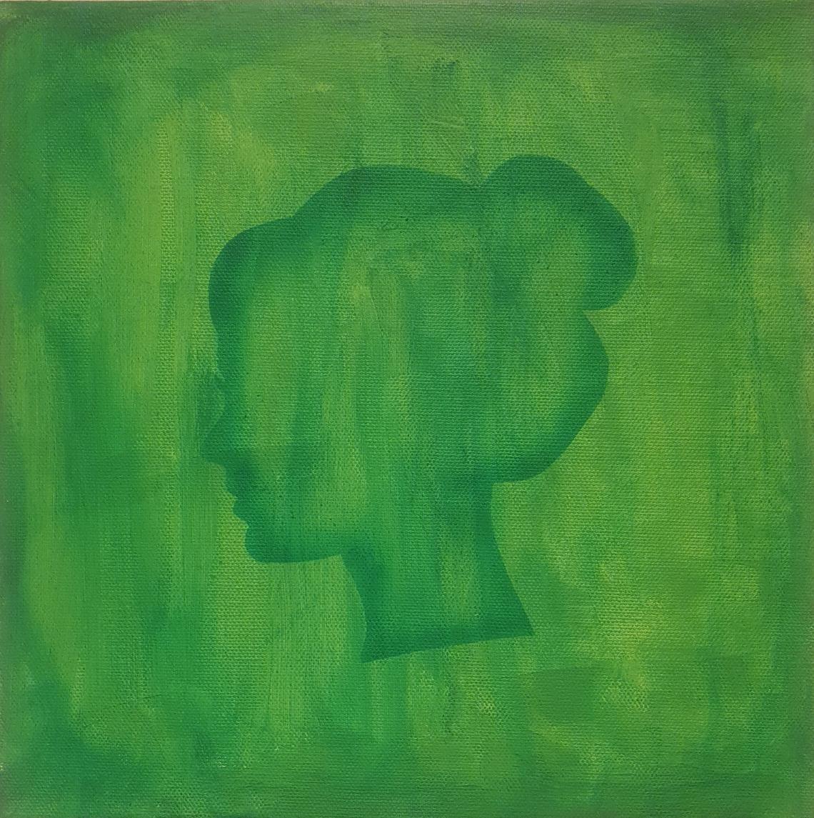 "Lady in green"  Akryl 30 x 30 cm